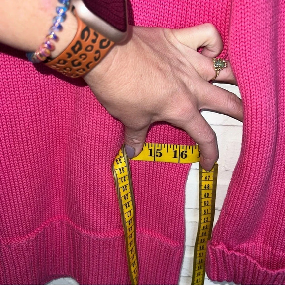 Appleseed’s Hot Pink Cotton Winter Knit Long Sleeve Sweater, Women’s Size Small - Picture 7 of 8